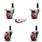 Service Caster 3'' Red Poly Swivel 1'' Expanding Stem Caster Set 2 Total Lock Brakes, 4PK SCC-EXTTL20S314-PPUB-RED-2-S-2-1 - alternate 2